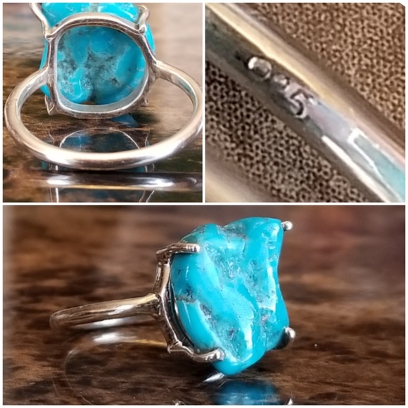 Genuine Sleeping Beauty Turquoise Ring Size 9 - Picture 5 of 6